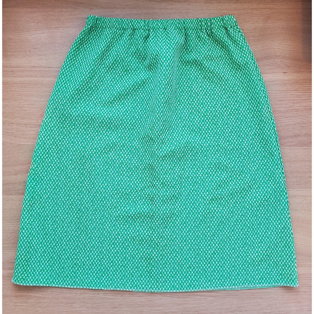 Vintage 70's Green Checkerboard Skirt - Picture 6 of 7